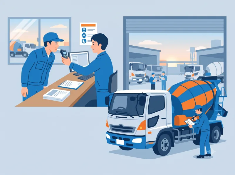 出勤・点呼・車両点検のイラスト